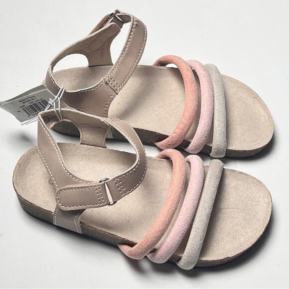 Old Navy Toddler Girl Tripe Strap Multi-color Cross-Strap Sandals Sz 9 NWT - Picture 6 of 10